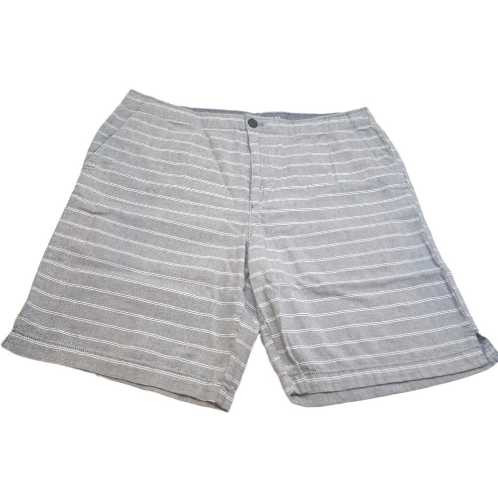 Izod Saltwater Shorts Mens 34 Flat Preppy Coastal Blue w/ White Stripes